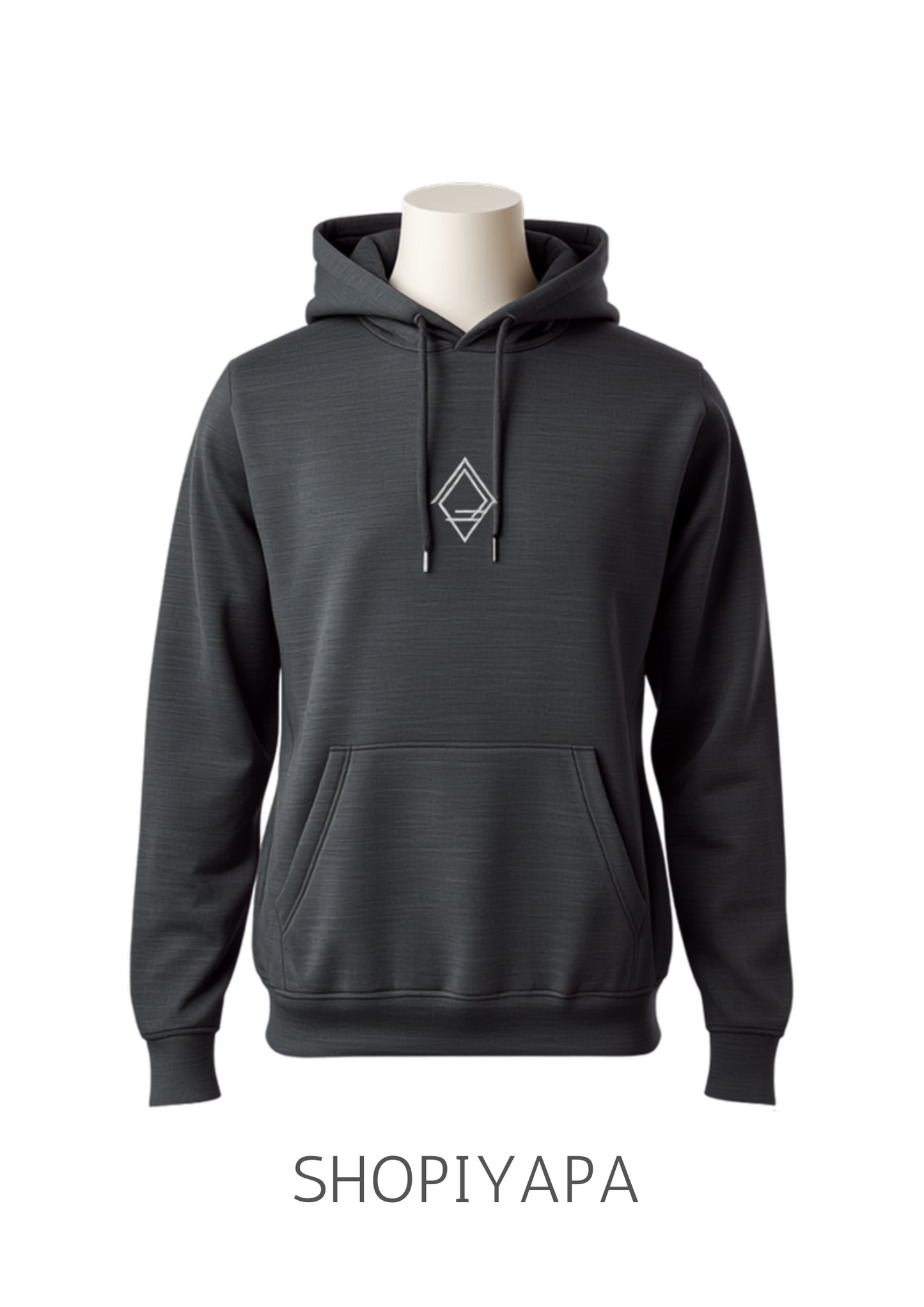 Shopiyapa Minimal Charcoal Pullover Hoodie mockup