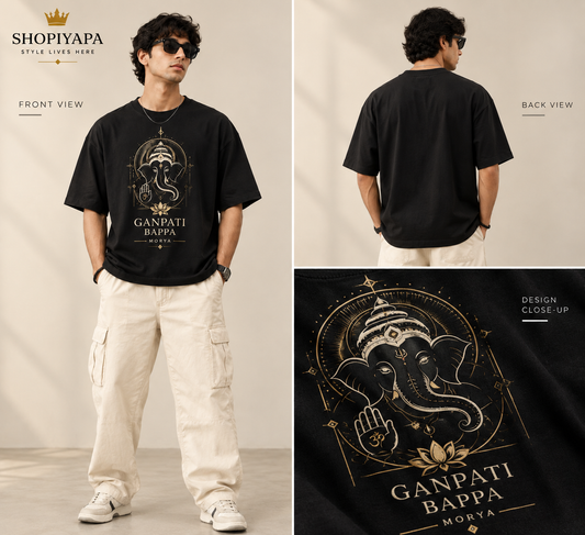 Shopiyapa Ganpati Bappa Oversized T-Shirt