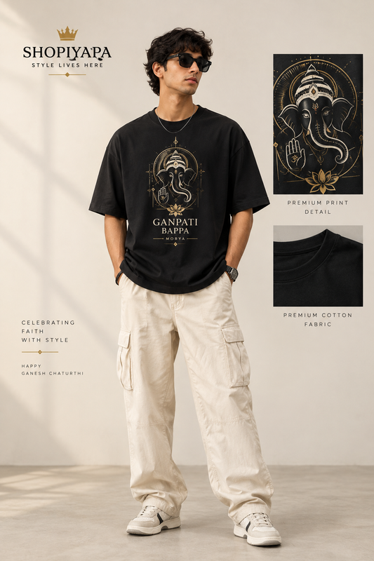 Shopiyapa Ganpati Bappa Oversized T-Shirt